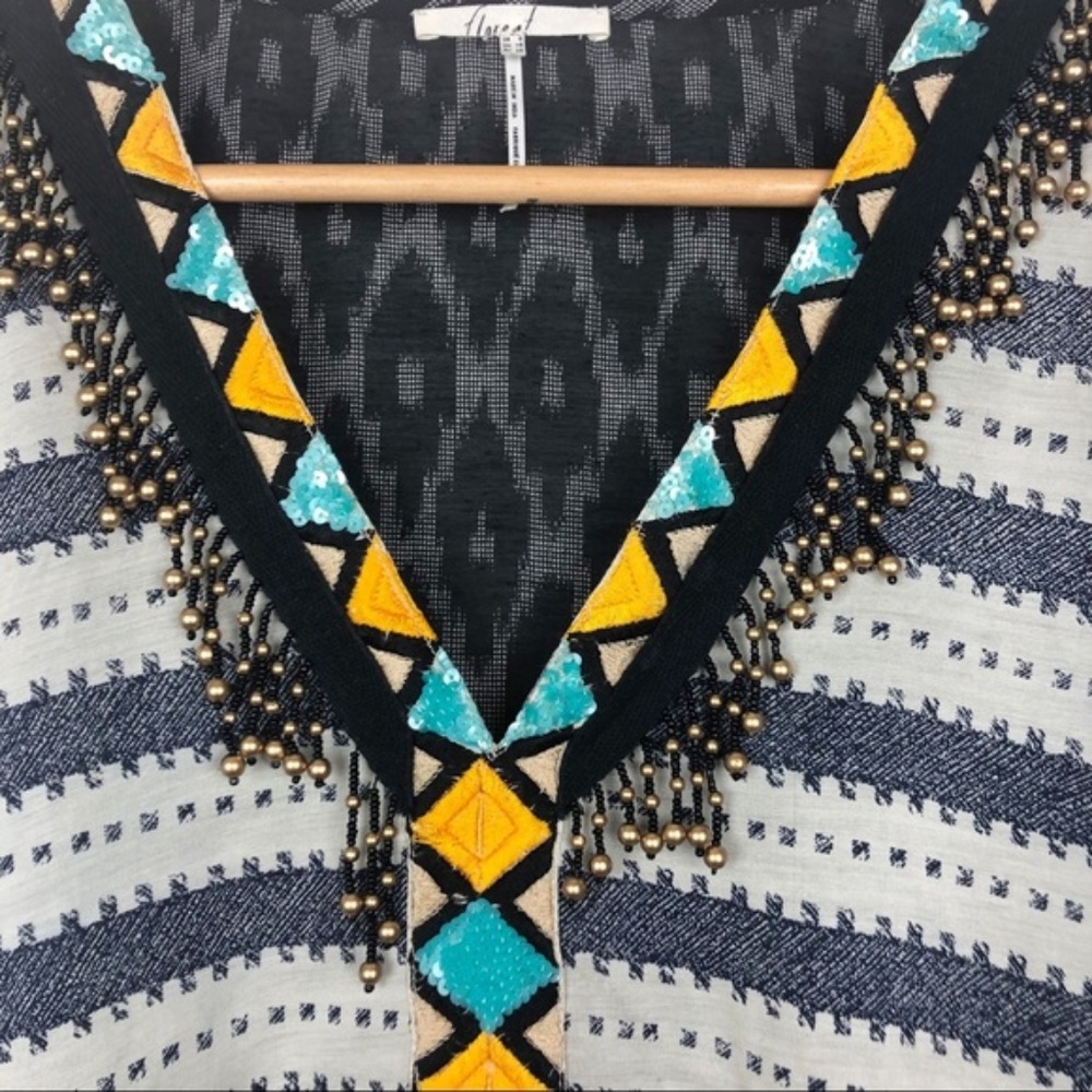 Anthro Floreat Sequin Tassel Top - Picture 5 of 6